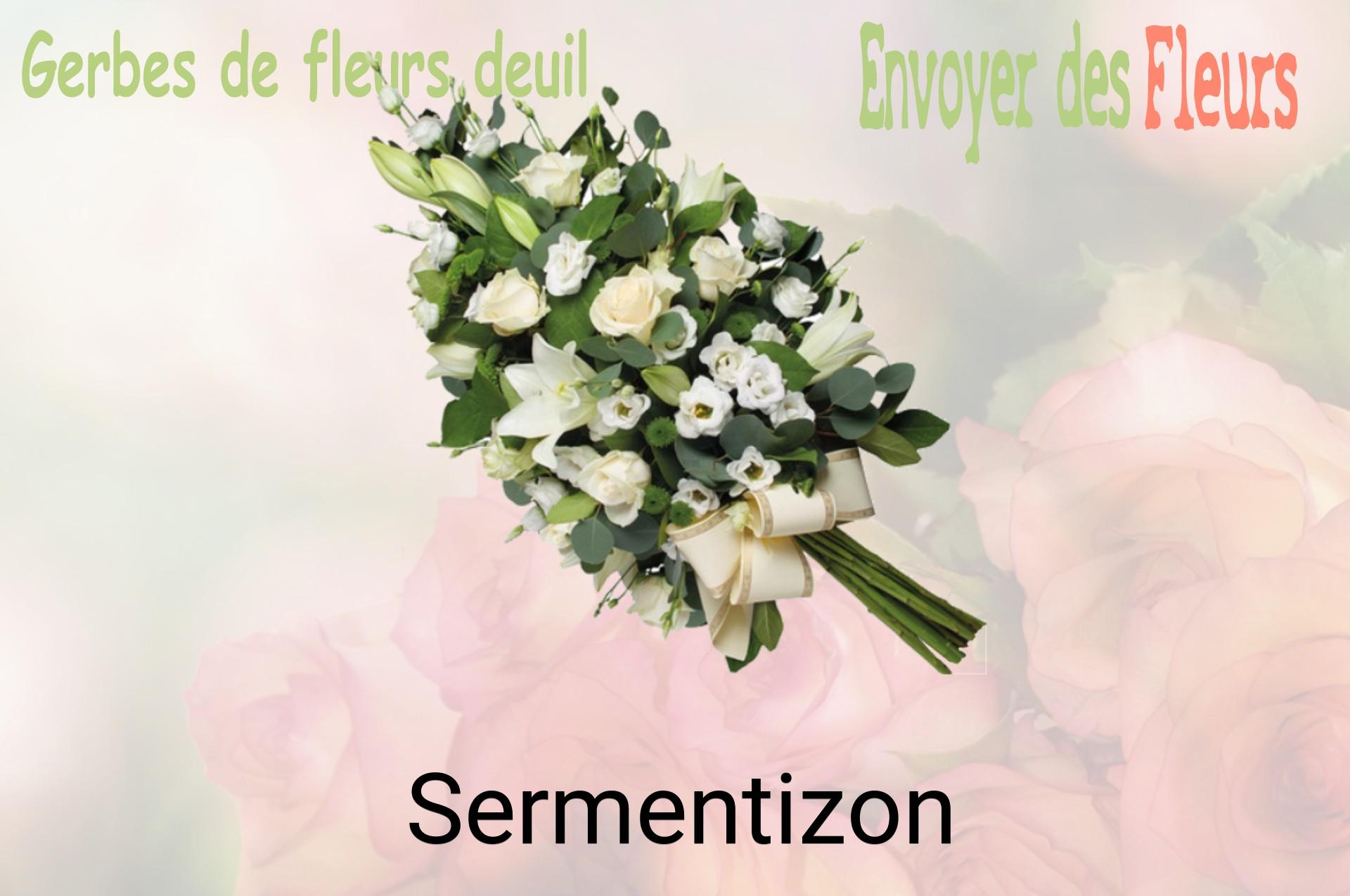 Gerbe de fleurs de deuil livrée à Sermentizon